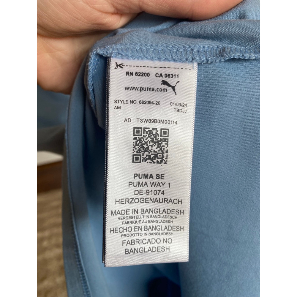 Puma Blue Floral Logo Knee Length T Shirt Dress Casual Sporty Summer Athleisure - Picture 5 of 7